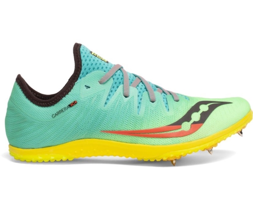 Tenis Saucony Carrera XC4 Spike Mujer Zapatillas Running Verde / Mutant México MX-376-WZ